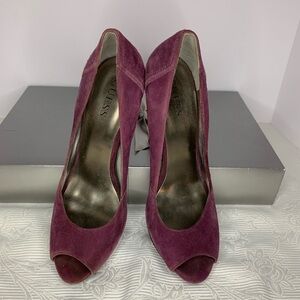 Guess Peep Toe Suede Heels